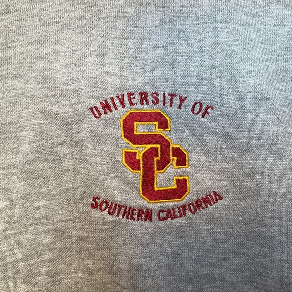 VTG University of Southern California Sweatshirt Mens L Heather Gray USC Trojans - Picture 4 of 8